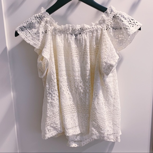 TOPSHOP White Bardot Top - Picture 2 of 3